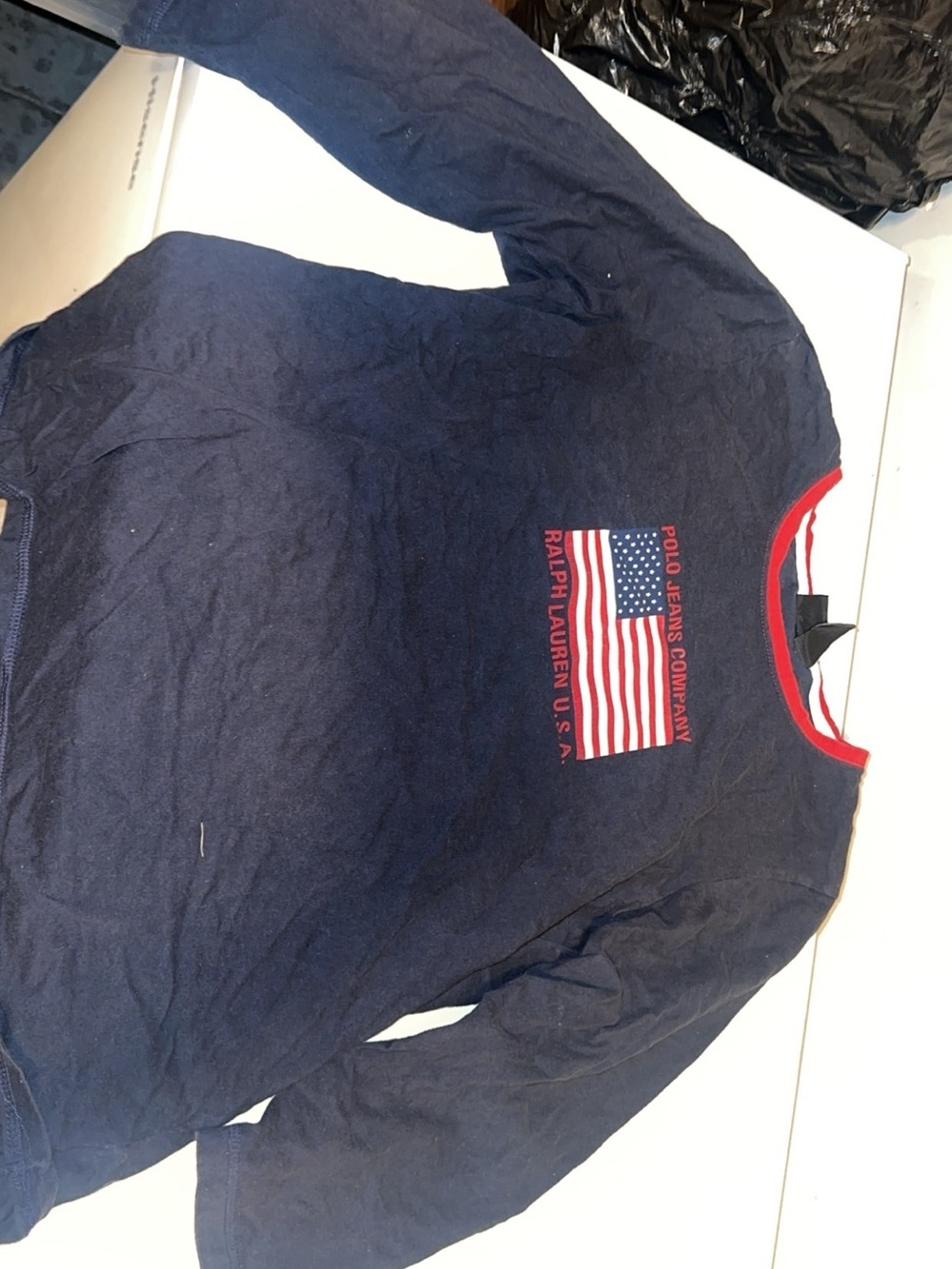 Ralph Lauren Navy women Long-Sleeve Flag Sweatshirt